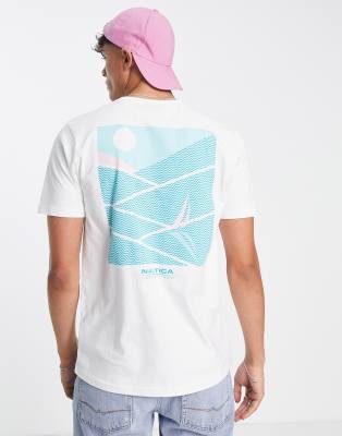 Nautica Competition Nautica Competition hurley back print t-shirt in white