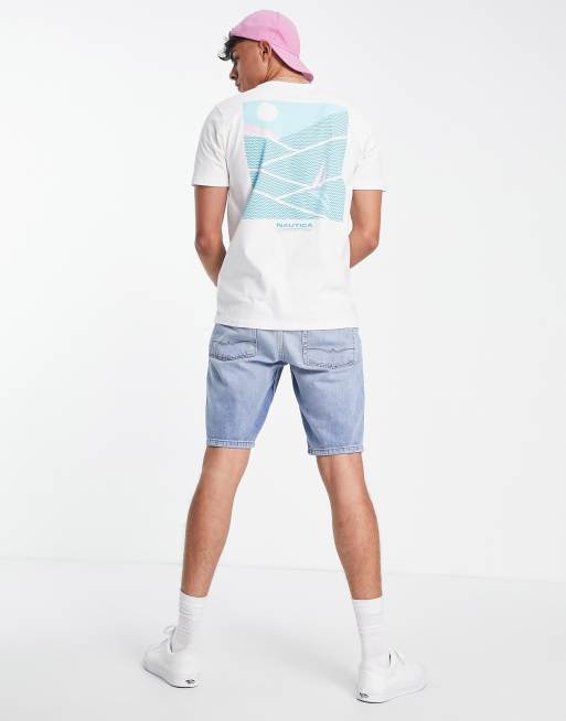Nautica - Competition - Hurley - T-shirt met print op de achterkant in wit, 2 van 4