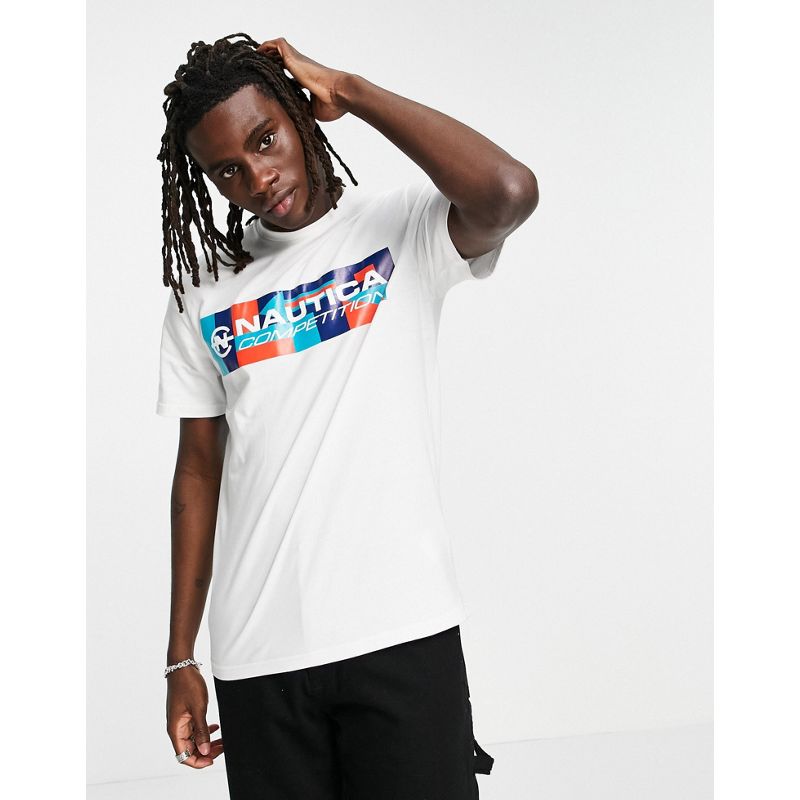 T-shirt stampate Uomo Nautica Competition - Luff - T-shirt con riquadro con logo bianca