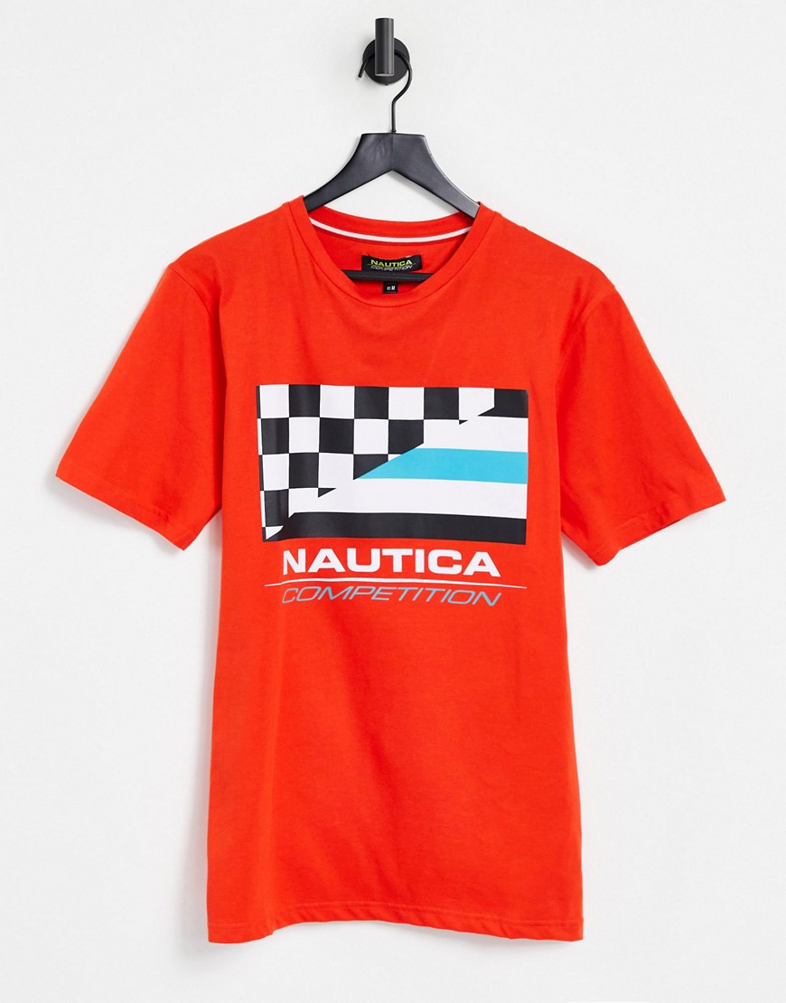 Nautica Competition primage flag t-shirt in red