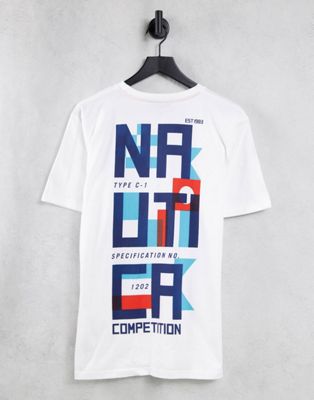 Nautica Competition scrub back print t-shirt in white - ASOS Price Checker