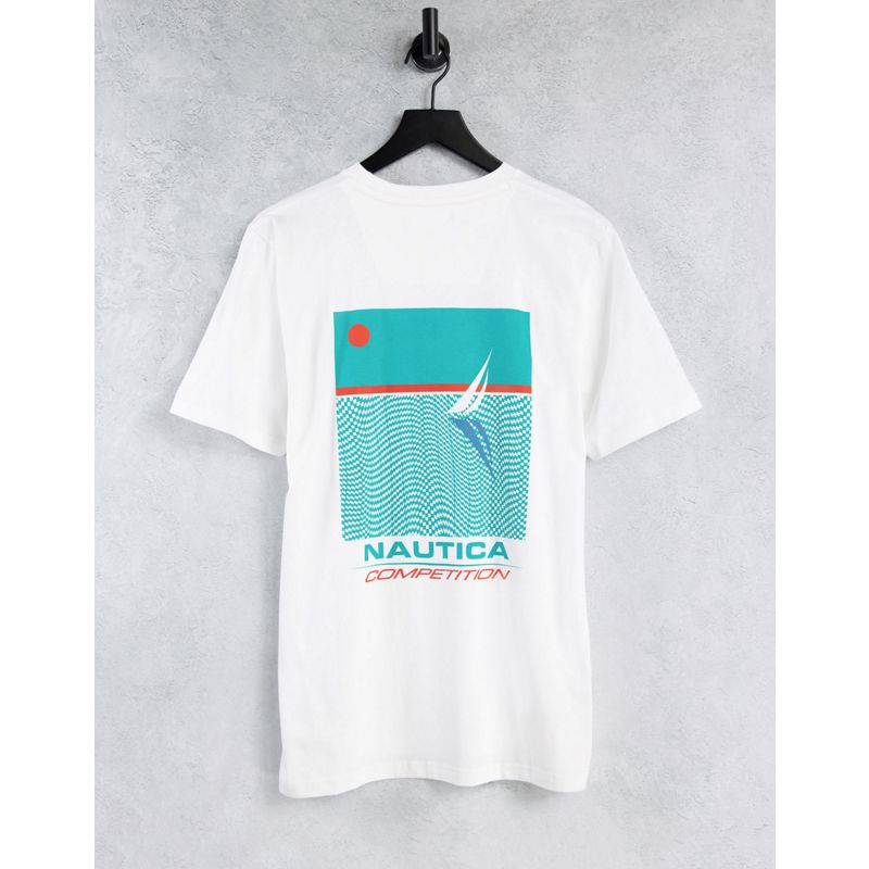 T-shirt e Canotte T-shirt stampate Nautica Competition - Scuttles - T-shirt bianca con stampa sulla schiena
