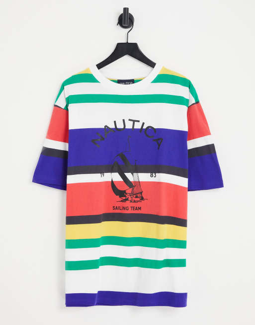 Nautica - Tuttle - T-shirt oversize a righe viola