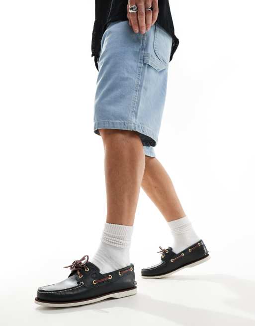 Náuticos azul marino con 2 ojales de cuero granulado de Timberland, 4 de 4