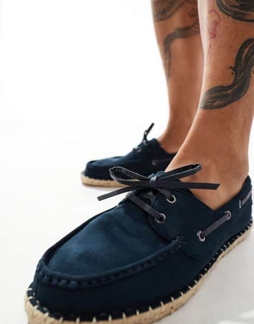Náuticos azul marino de lona con suela tipo alpargata de ASOS DESIGN, 3 de 4