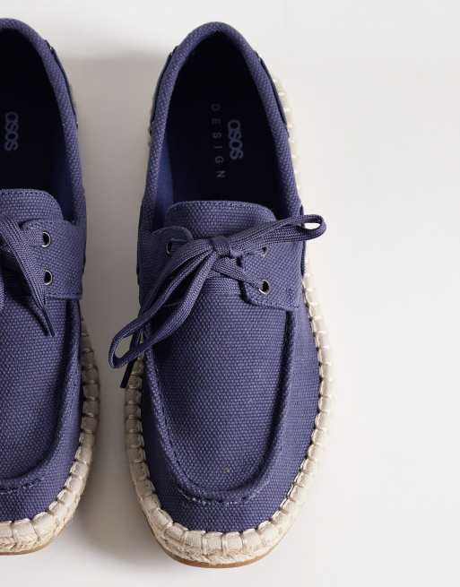 Náuticos azul marino de lona con suela tipo alpargata de ASOS DESIGN, 2 de 4