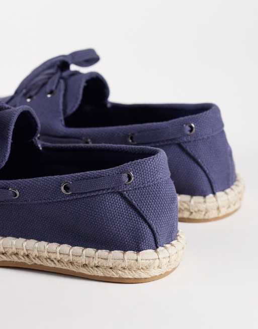 Náuticos azul marino de lona con suela tipo alpargata de ASOS DESIGN, 3 de 4