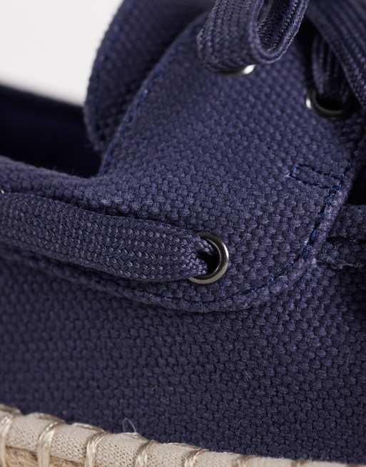 Náuticos azul marino de lona con suela tipo alpargata de ASOS DESIGN, 4 de 4