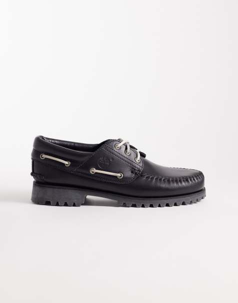 Náuticos negros con 3 pares de ojales de cuero granulado de Timberland Authentic - view 1
