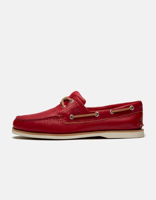 Náuticos rojo medio clásicos con acabado granulado de Timberland, 2 de 4