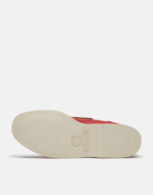 Náuticos rojo medio clásicos con acabado granulado de Timberland, 3 de 4