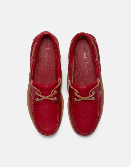 Náuticos rojo medio clásicos con acabado granulado de Timberland, 4 de 4