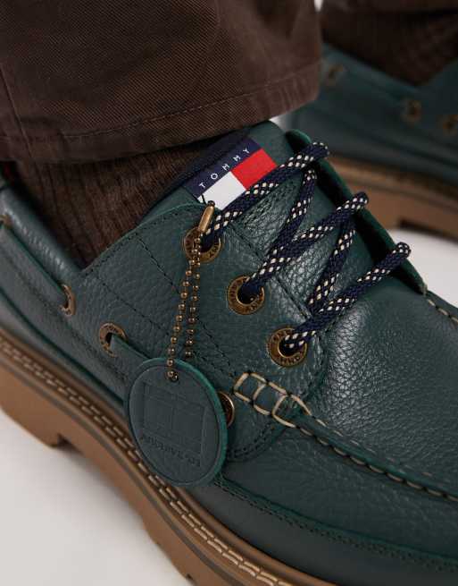 Náuticos verdes de cuero auténtico Archive de Tommy Jeans, 2 de 4