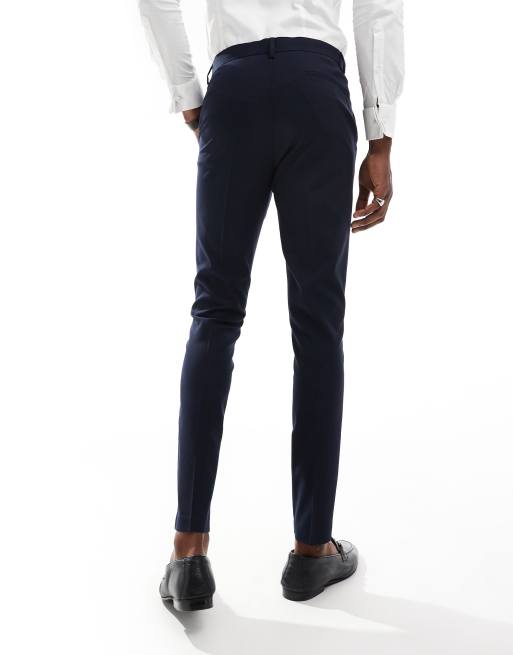 Navy-farvede habitbukser i skinny pasform fra ASOS DESIGN, 2 af 5