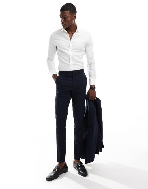 Navy-farvede habitbukser i skinny pasform fra ASOS DESIGN, 5 af 5
