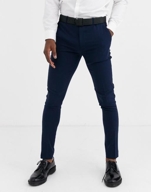Navy-farvede smokingbukser i superskinny pasform fra ASOS DESIGN
