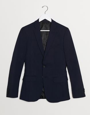 Navy smal habitjakke fra New Look