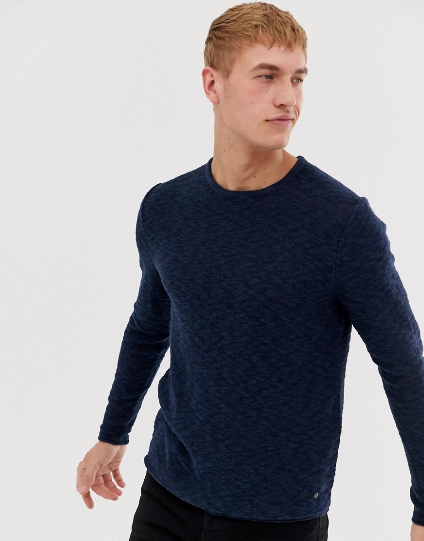 Navy strikket trøje fra Only and Sons-Blå