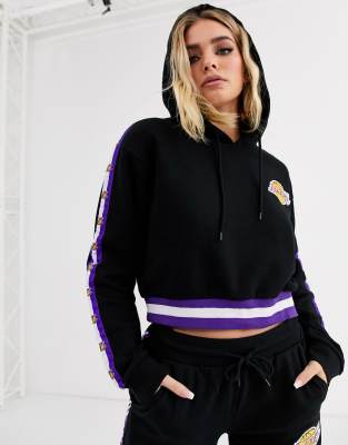 lakers crop top hoodie