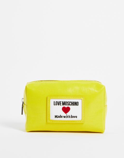 Bolso de maquillaje con estampado de corazón cuadrado