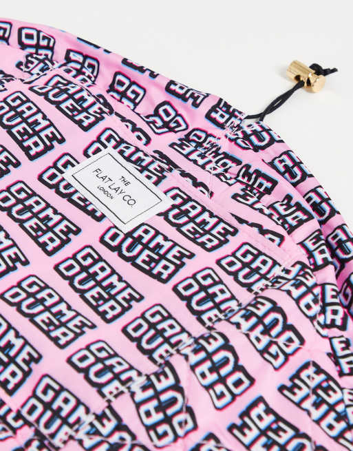Neceser de maquillaje con cordón ajustable y estampado "Game Over" exclusivo de The Flat Lay Co. x ASOS, 3 de 4
