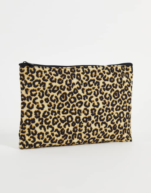 Neceser de maquillaje con estampado animal medio premium de Smug