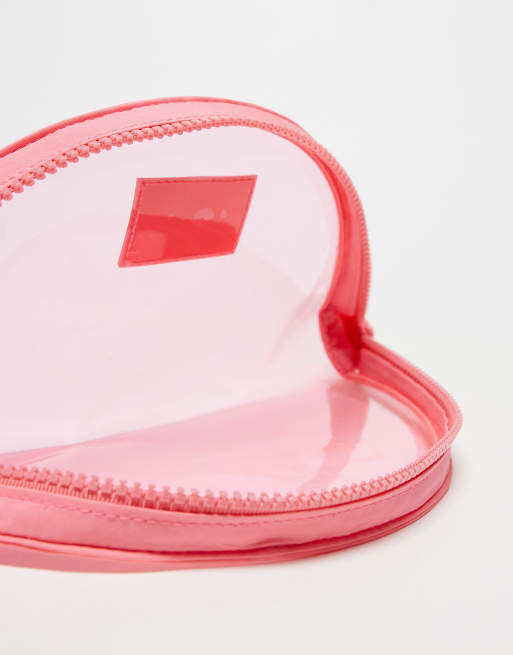 Neceser de maquillaje rosa luminoso con diseño de media luna exclusivo de The Flat Lay Co. x ASOS, 2 de 4