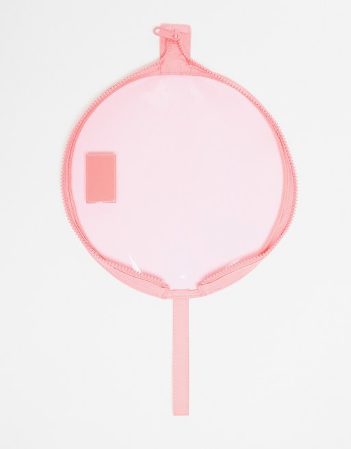 Neceser de maquillaje rosa luminoso con diseño de media luna exclusivo de The Flat Lay Co. x ASOS, 3 de 4