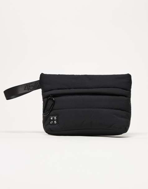 Neceser deportivo negro acolchado de tejido liso con mosquetón de 4505 - view 1