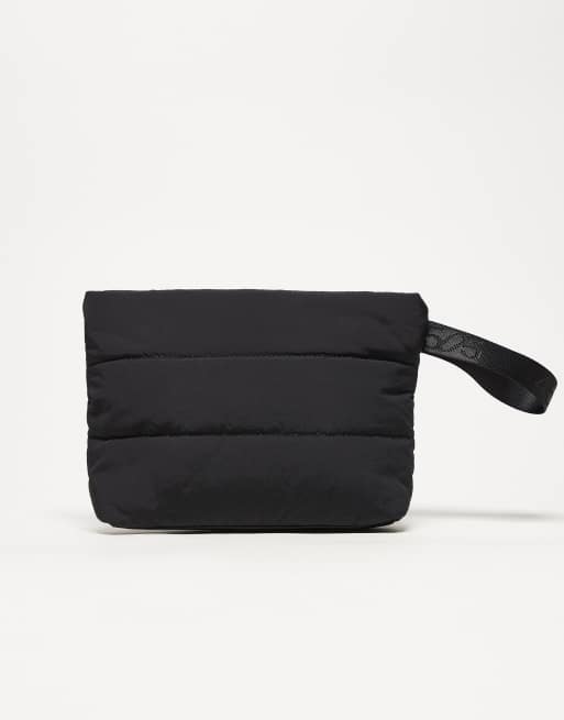 Neceser deportivo negro acolchado de tejido liso con mosquetón de 4505, 3 de 3