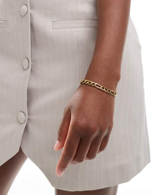 Neck On The Line - Bracciale stile corda da 6 mm in acciaio inossidabile placcato oro