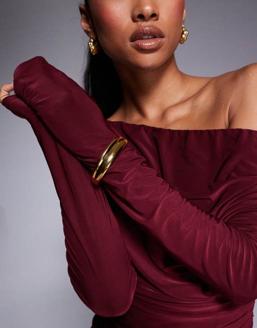 Neck on the Line - Brede armband met gesmolten design in vintage verguld