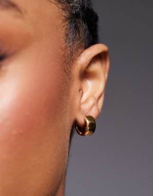chubby huggie hoops in gold plate