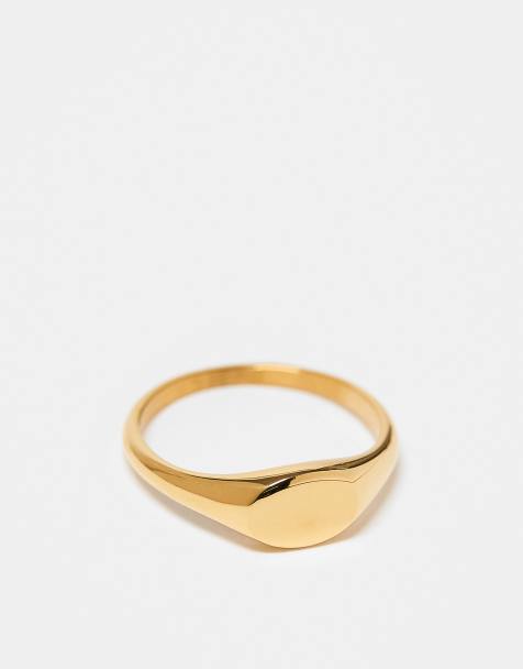 Neck On The Line classic signet ring in gold plated - view 1