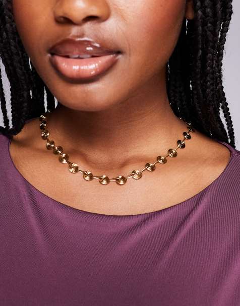Neck On The Line - Collier orné de motifs spirales en plaqué or - view 1