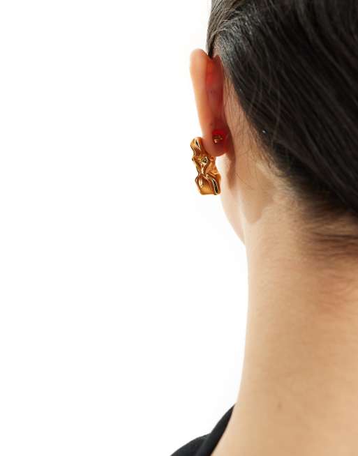 Neck On The Line Estrella gold plated stainless steel statement stud earrings, 4 of 4