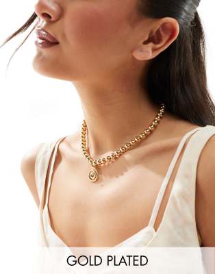 Neck On The Line Neck On The Line gold plated stainless steel swirl necklace