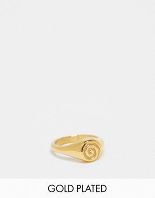 Neck On The Line gold plated stainless steel swirl ring
