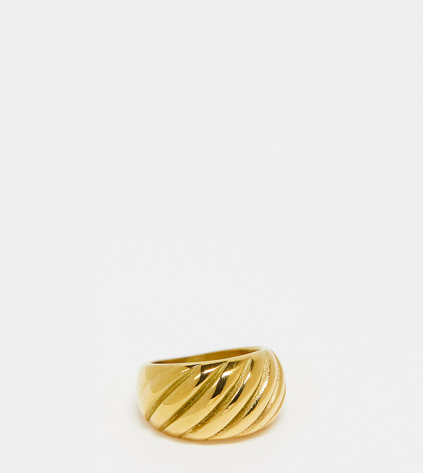 Neck On The Line gold plated stainless steel textured ring