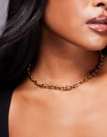[Neck On The Line] Neck On The Line interlocking chain necklace in gold plated No Size GOLD