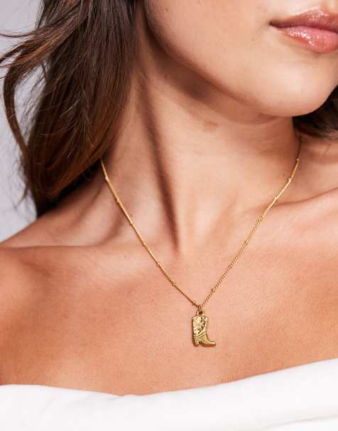 Neck On The Line - Ketting met Western cowboylaars in verguld goud - view 1