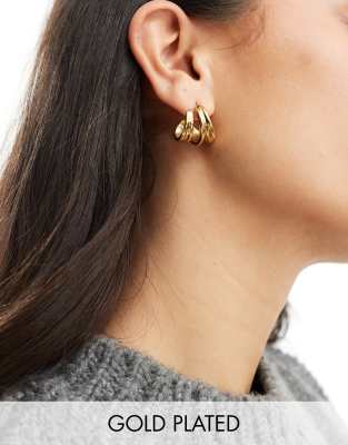 Neck On The Line Neck On The Line margot twisted gold plated stainless steel hoop earrings