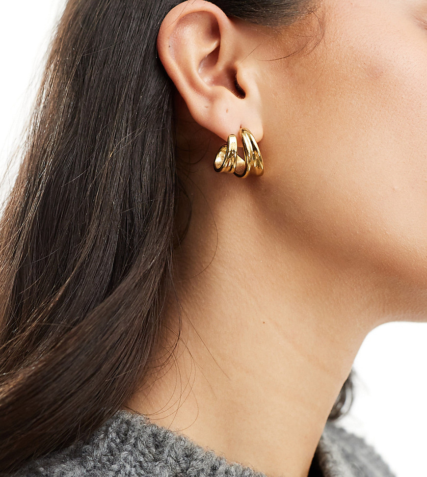 Neck On The Line margot twisted gold plated stainless steel hoop earrings
