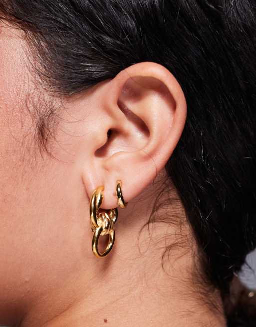 Neck On The Line - Statement oorbellen met deurklopper-ontwerp in verguld goud