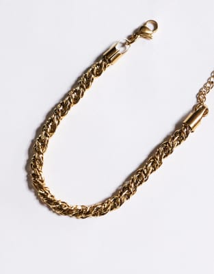 Neck On The Line Vintage Style Twisted Bracelet In Gold