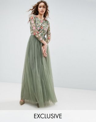 long embroidered dress