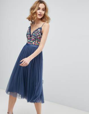 asos needle and thread tulle midi skirt