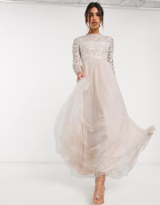 Needle and thread long sleeve hot sale maxi dress