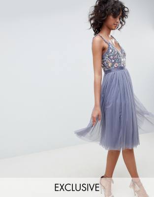 asos needle and thread tulle midi skirt