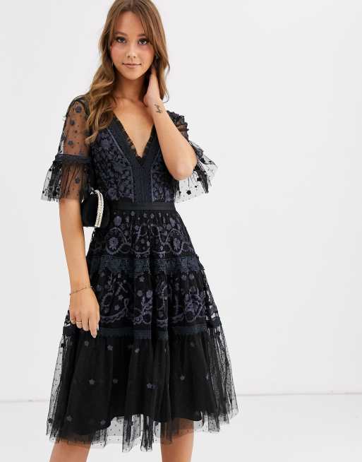 needle and thread dresses black